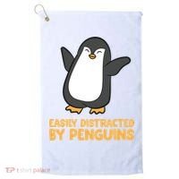 Penguin Easily Distracted By Penguins Gift Golf Towel thumb 0