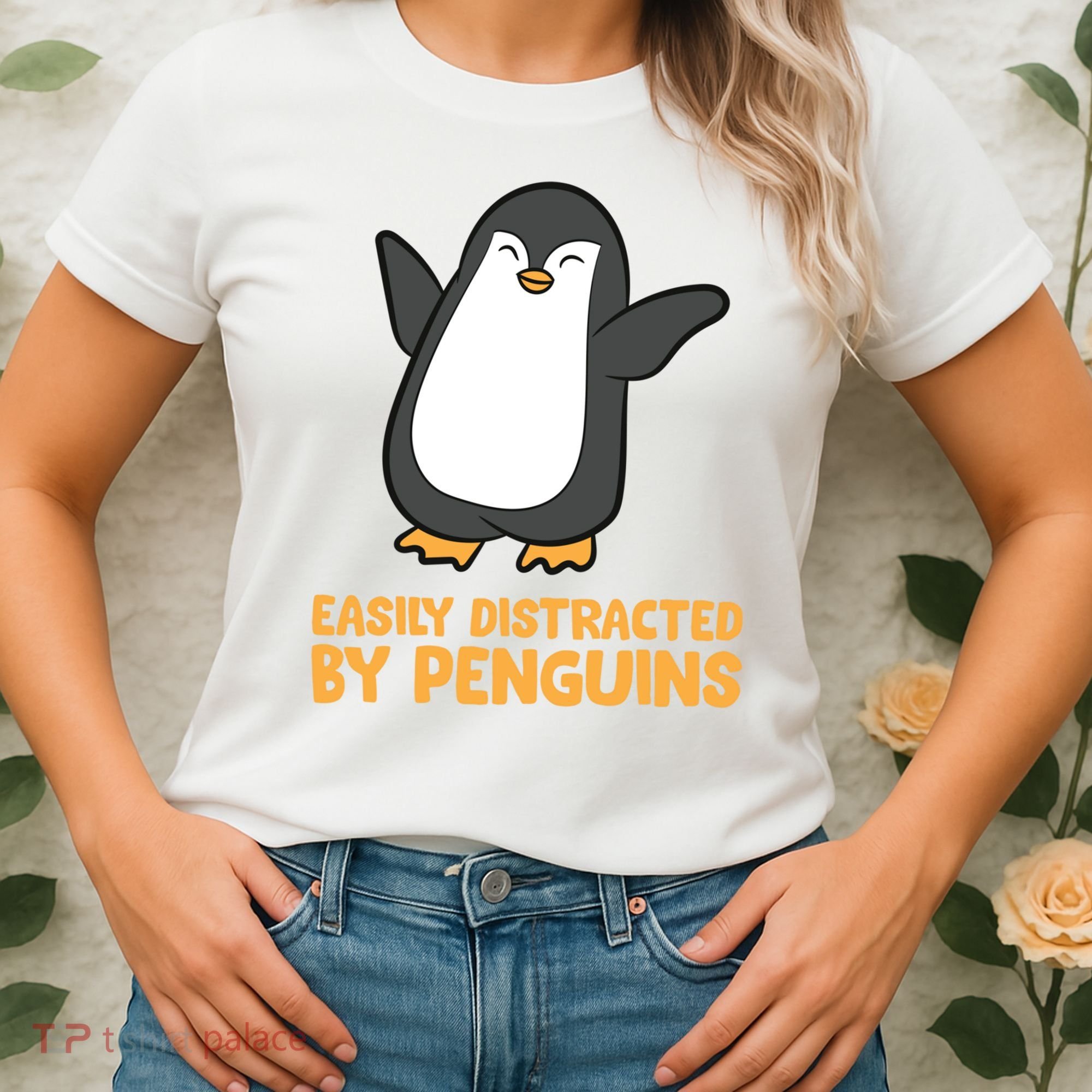 Penguin Easily Distracted By Penguins Gift Women's T-Shirt