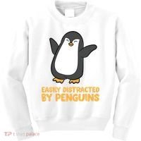 Penguin Easily Distracted By Penguins Gift Kids Sweatshirt thumb 0