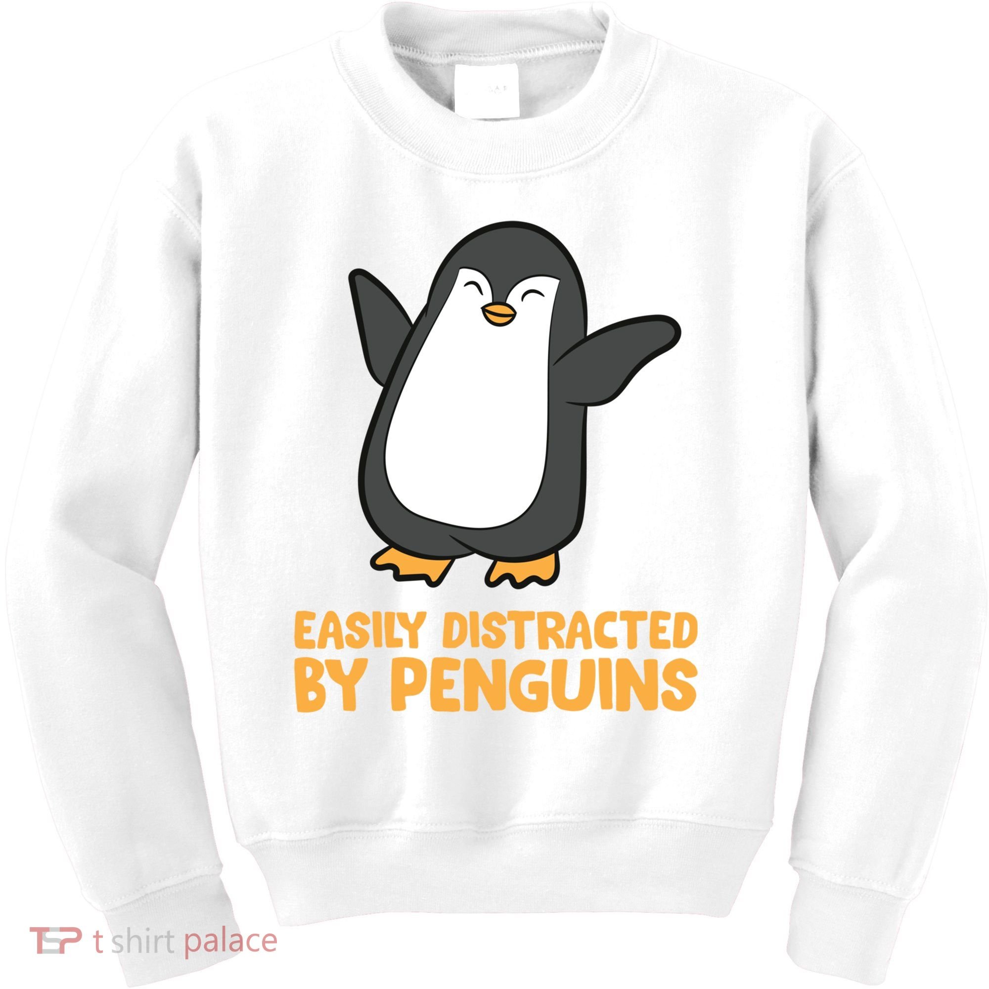 Penguin Easily Distracted By Penguins Gift Kids Sweatshirt