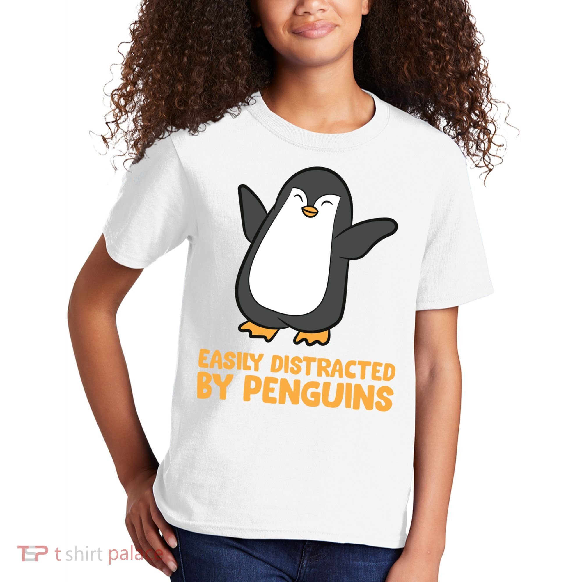 Penguin Easily Distracted By Penguins Gift Kids T-Shirt
