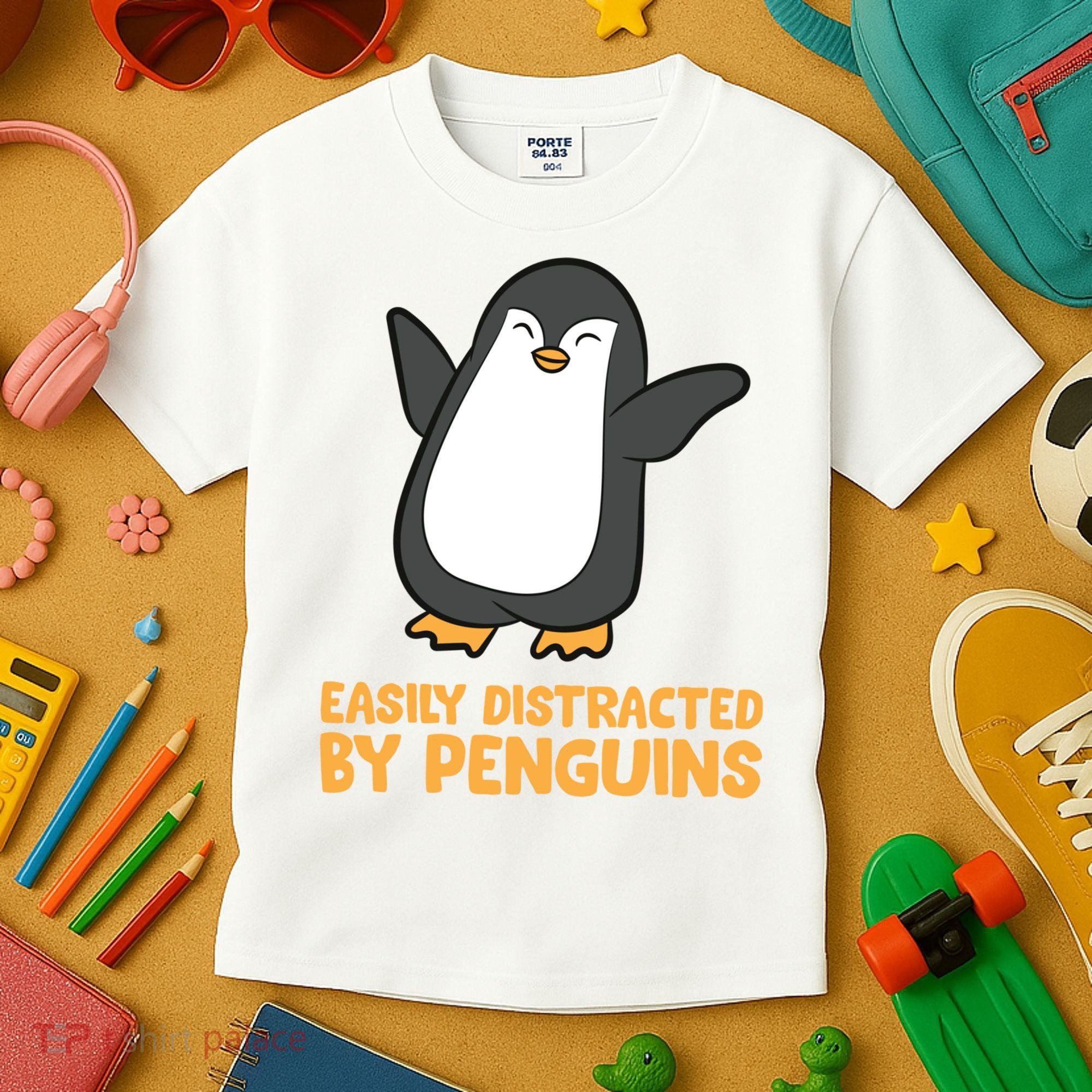 Penguin Easily Distracted By Penguins Gift Kids T-Shirt