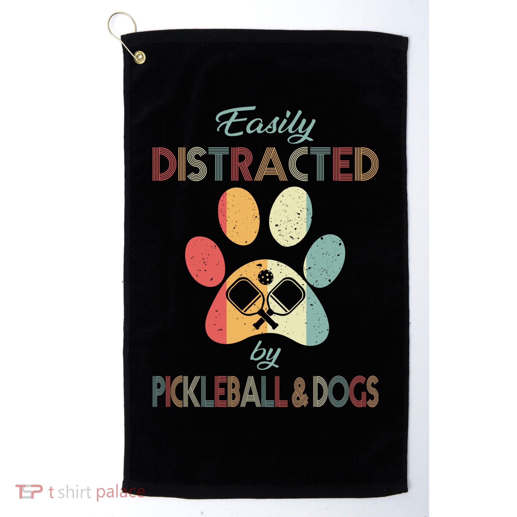 Pickleball Easily Distracted Golf Towel