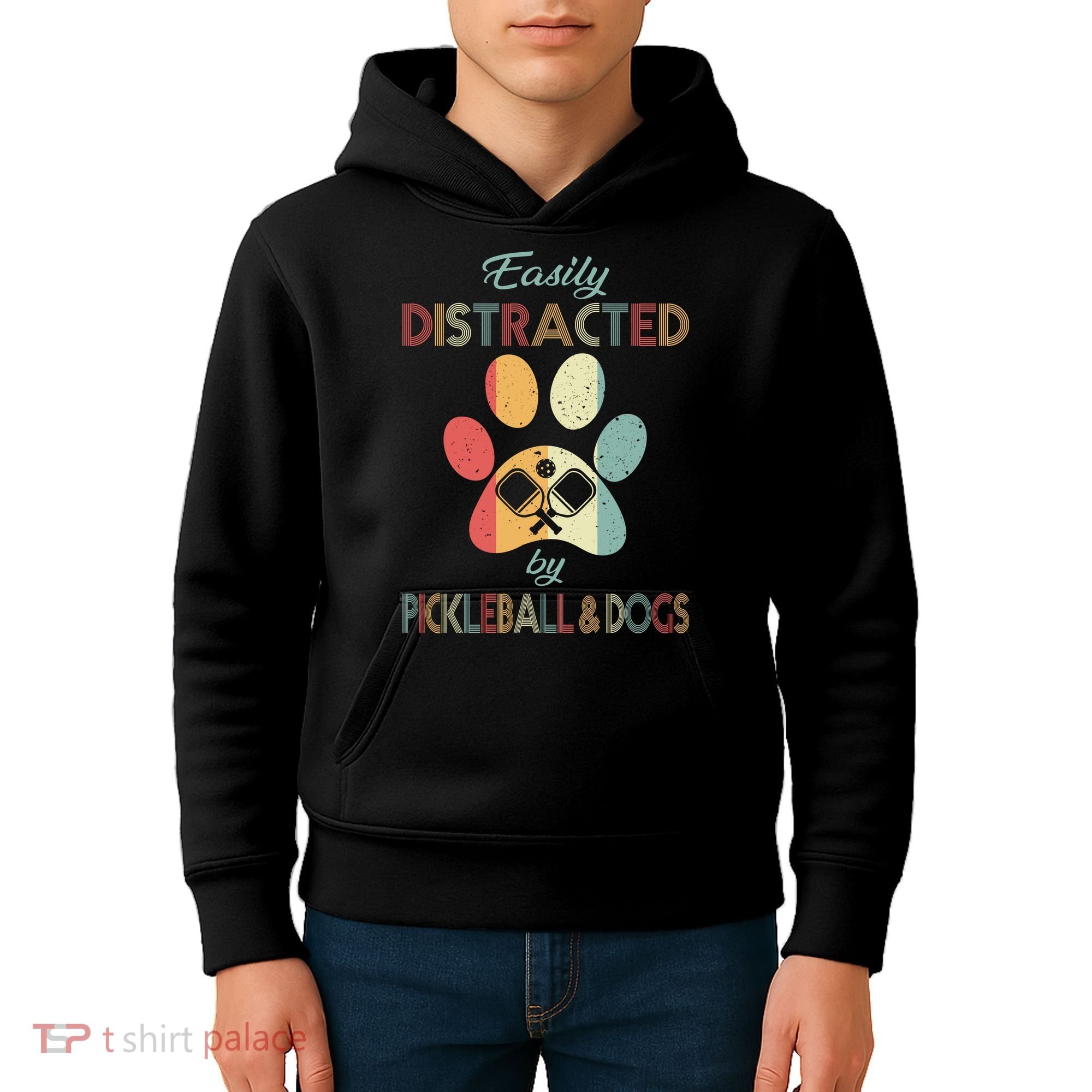 Pickleball Easily Distracted Kids Hoodie