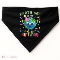 Pro Environment Earth Day is my Birthday Party USA-Made Doggie Bandana thumb 0