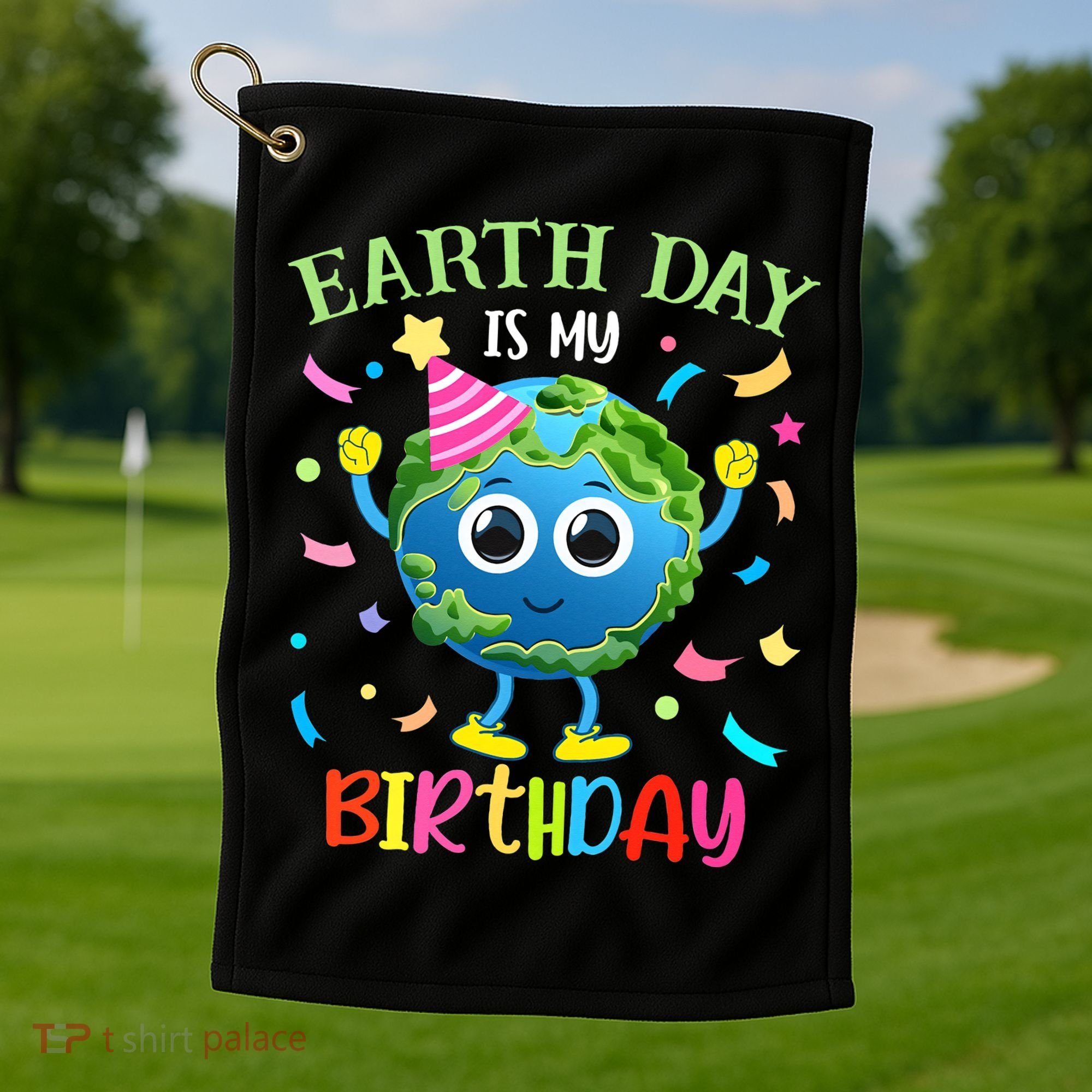 Pro Environment Earth Day is my Birthday Party Golf Towel