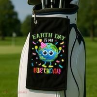 Pro Environment Earth Day is my Birthday Party Golf Towel thumb 2