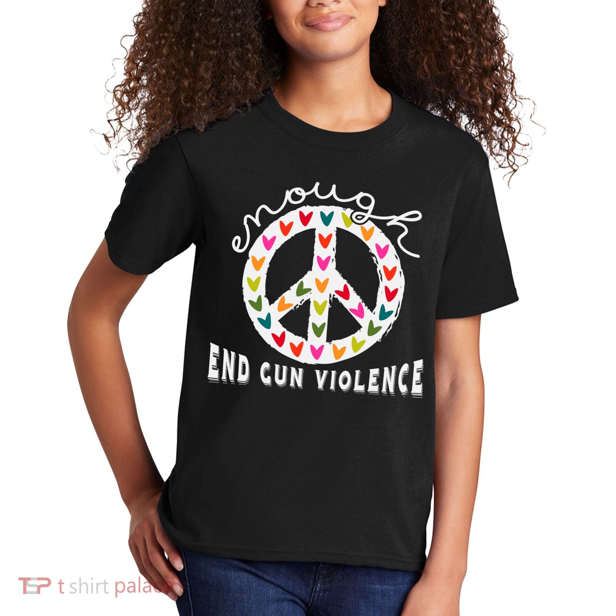 Peace Enough End Gun Violence Wear Orange Orange Shirt Day Kids T-Shirt