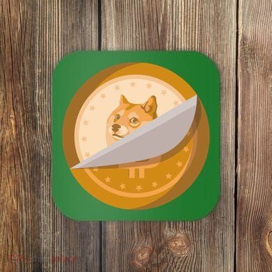 Peeled Off DogeCoin Coaster