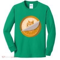 Peeled Off DogeCoin Kids Long Sleeve Shirt thumb 0