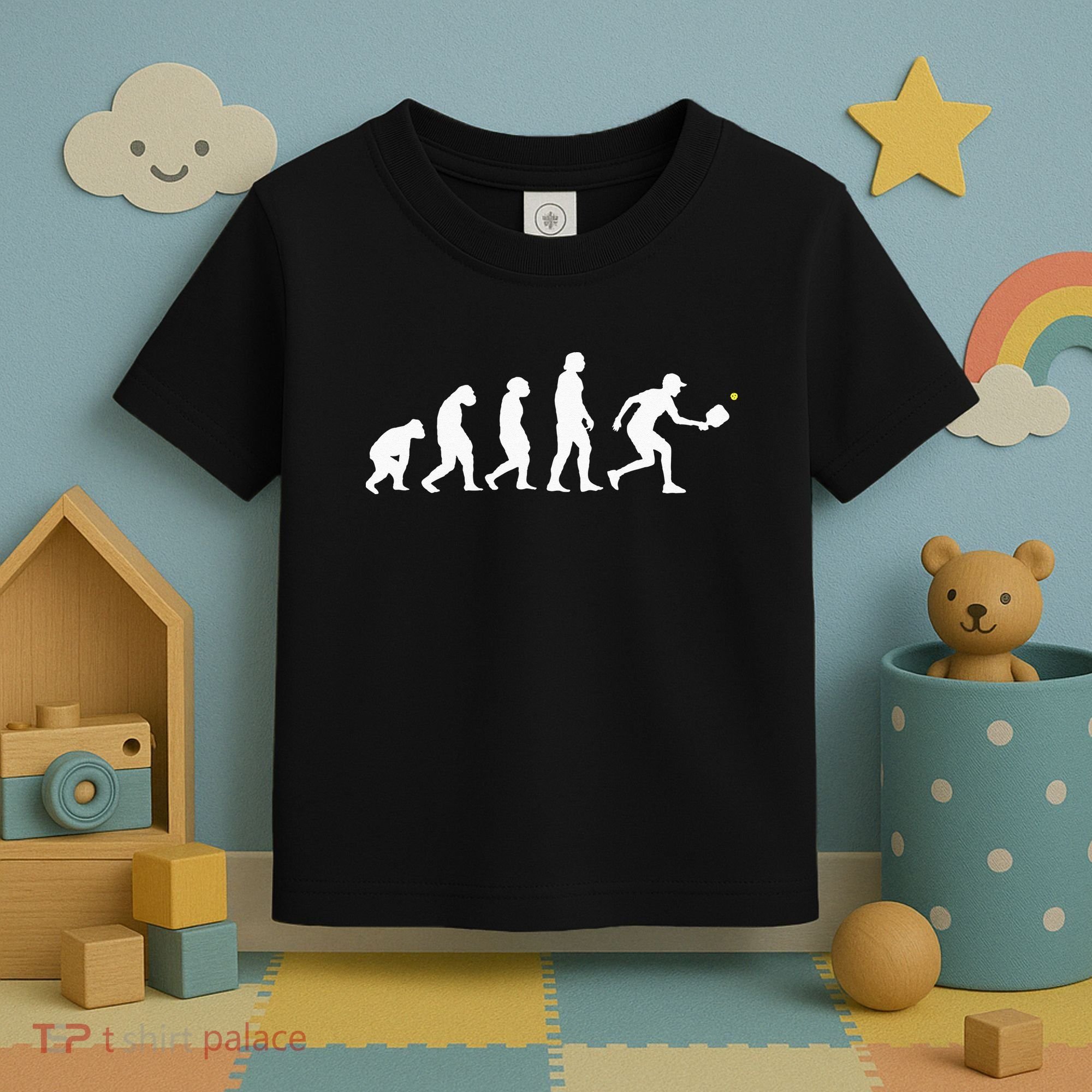 Pickleball Evolution Funny Pickleball Toddler T-Shirt