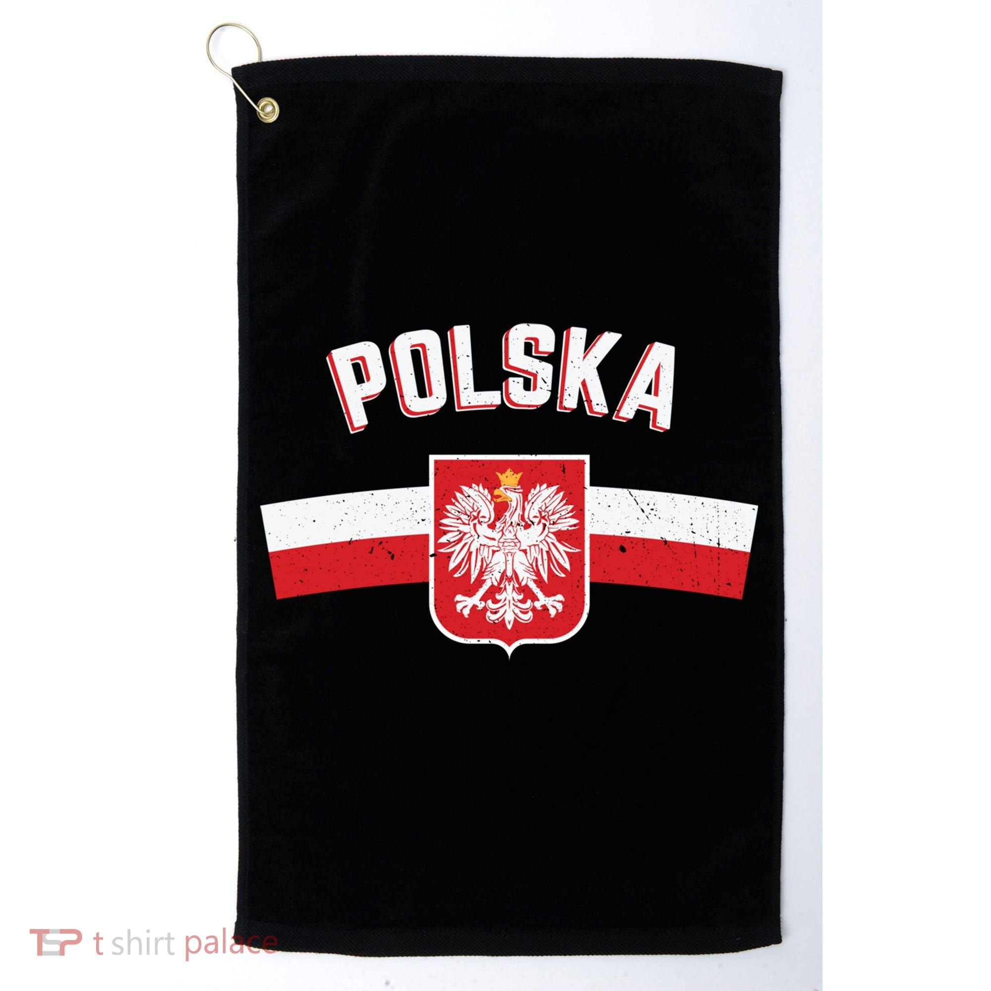 Poland Eagle Flag Gift Proud Polish Men Women Gift Golf Towel