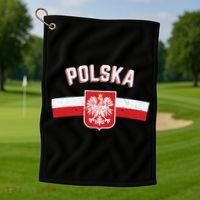 Poland Eagle Flag Gift Proud Polish Men Women Gift Golf Towel thumb 1