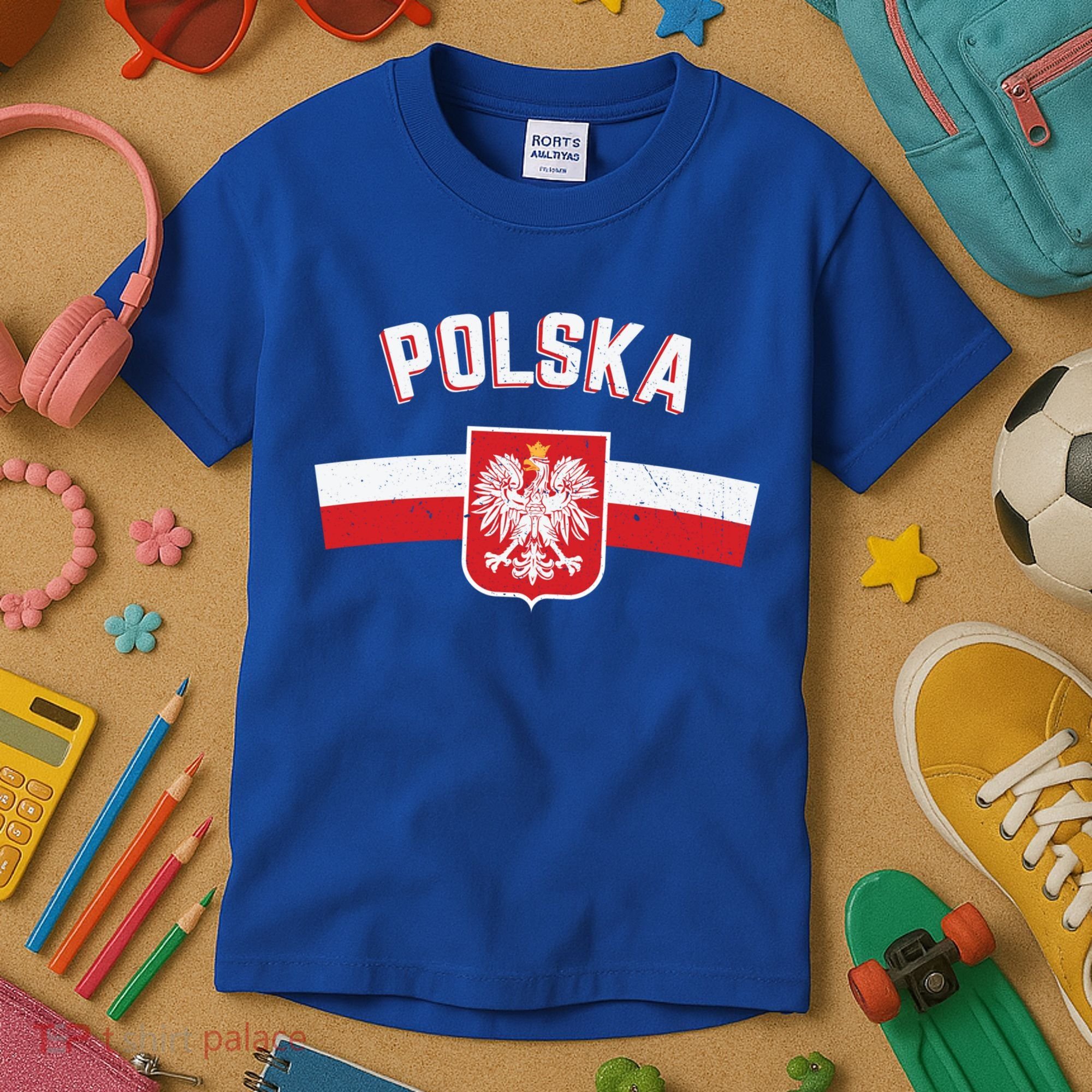 Poland Eagle Flag Gift Proud Polish Men Women Gift Kids T-Shirt