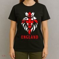 Patriotic England Football Soccer Fan Crown Lion Head Flag T-Shirt thumb 4