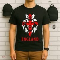 Patriotic England Football Soccer Fan Crown Lion Head Flag T-Shirt thumb 6