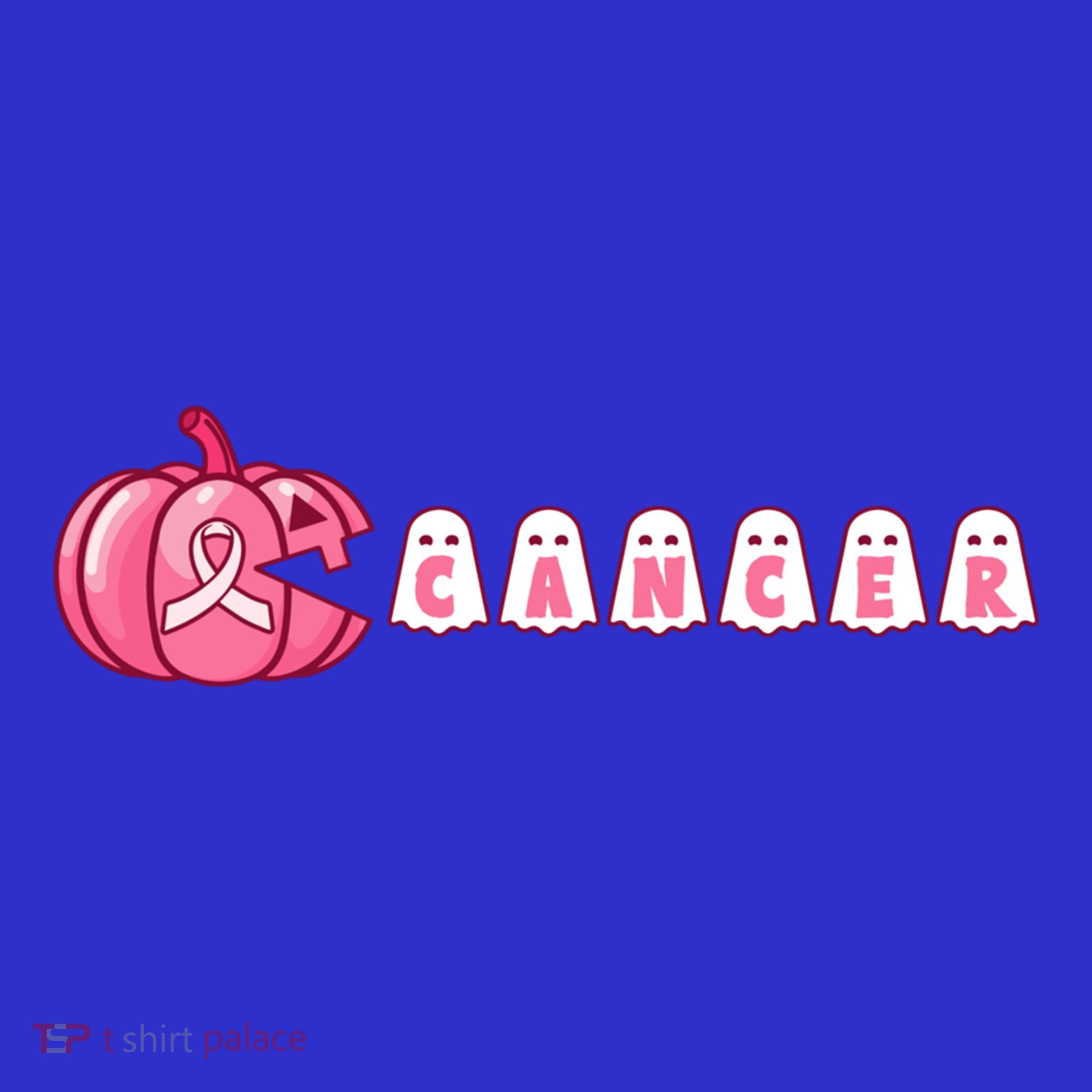Pumpkin Eating Ghost Gamer Support Breast Cancer Warrior Cool Gift T-Shirt