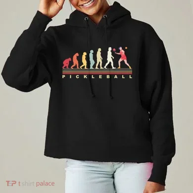 Pickleball Evolution Gift Ladies Heavyweight Boxy Pullover Hoodie