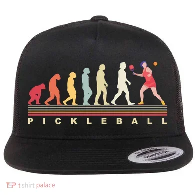 Pickleball Evolution Gift Flat Bill Trucker Hat