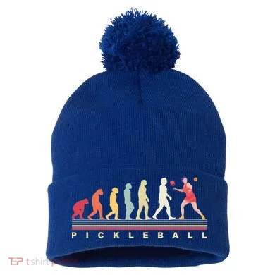 Pickleball Evolution Gift Pom Pom 12in Knit Beanie
