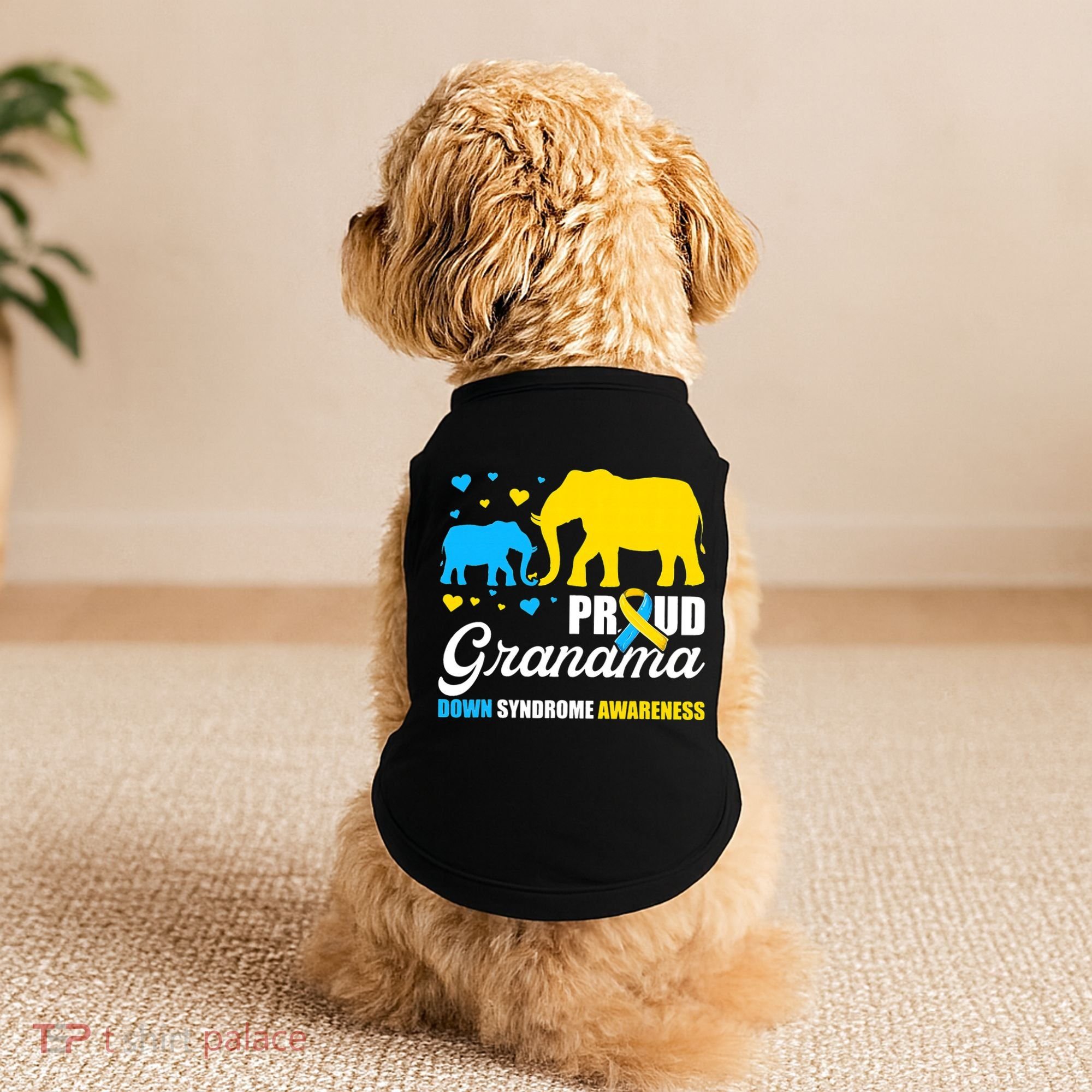 Proud Elephant Grandma Down Syndrome Awareness T21 Doggie Tank