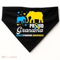 Proud Elephant Grandma Down Syndrome Awareness T21 USA-Made Doggie Bandana thumb 0