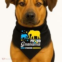 Proud Elephant Grandma Down Syndrome Awareness T21 USA-Made Doggie Bandana thumb 1