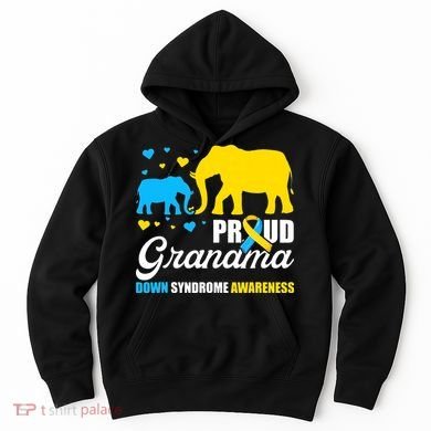 Proud Elephant Grandma Down Syndrome Awareness T21 Hoodie