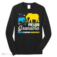 Proud Elephant Grandma Down Syndrome Awareness T21 Long Sleeve Shirt thumb 0