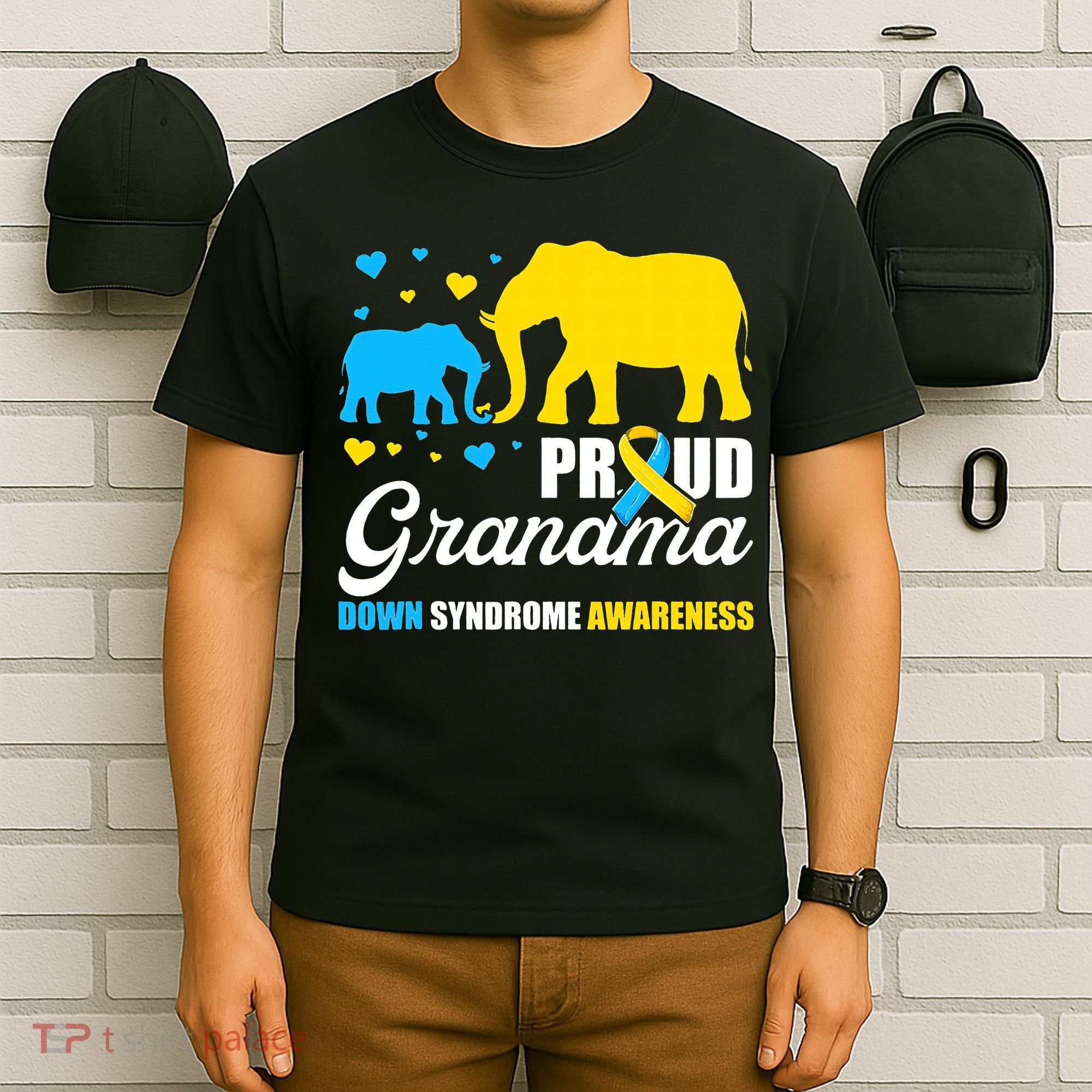 Proud Elephant Grandma Down Syndrome Awareness T21 T-Shirt