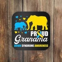 Proud Elephant Grandma Down Syndrome Awareness T21 Coaster thumb 0