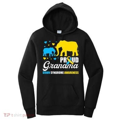 Proud Elephant Grandma Down Syndrome Awareness T21 Women's Hoodie