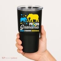 Proud Elephant Grandma Down Syndrome Awareness T21 Tumbler thumb 2
