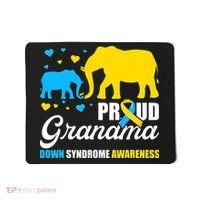 Proud Elephant Grandma Down Syndrome Awareness T21 Mousepad thumb 0