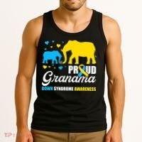 Proud Elephant Grandma Down Syndrome Awareness T21 Tank Top thumb 3