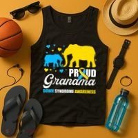 Proud Elephant Grandma Down Syndrome Awareness T21 Tank Top thumb 4