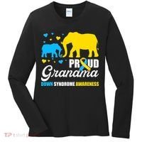 Proud Elephant Grandma Down Syndrome Awareness T21 Women's Long Sleeve Shirt thumb 0