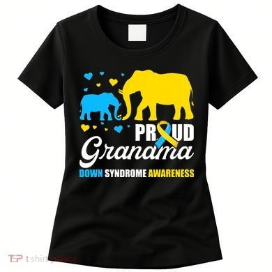 Proud Elephant Grandma Down Syndrome Awareness T21 Women's T-Shirt