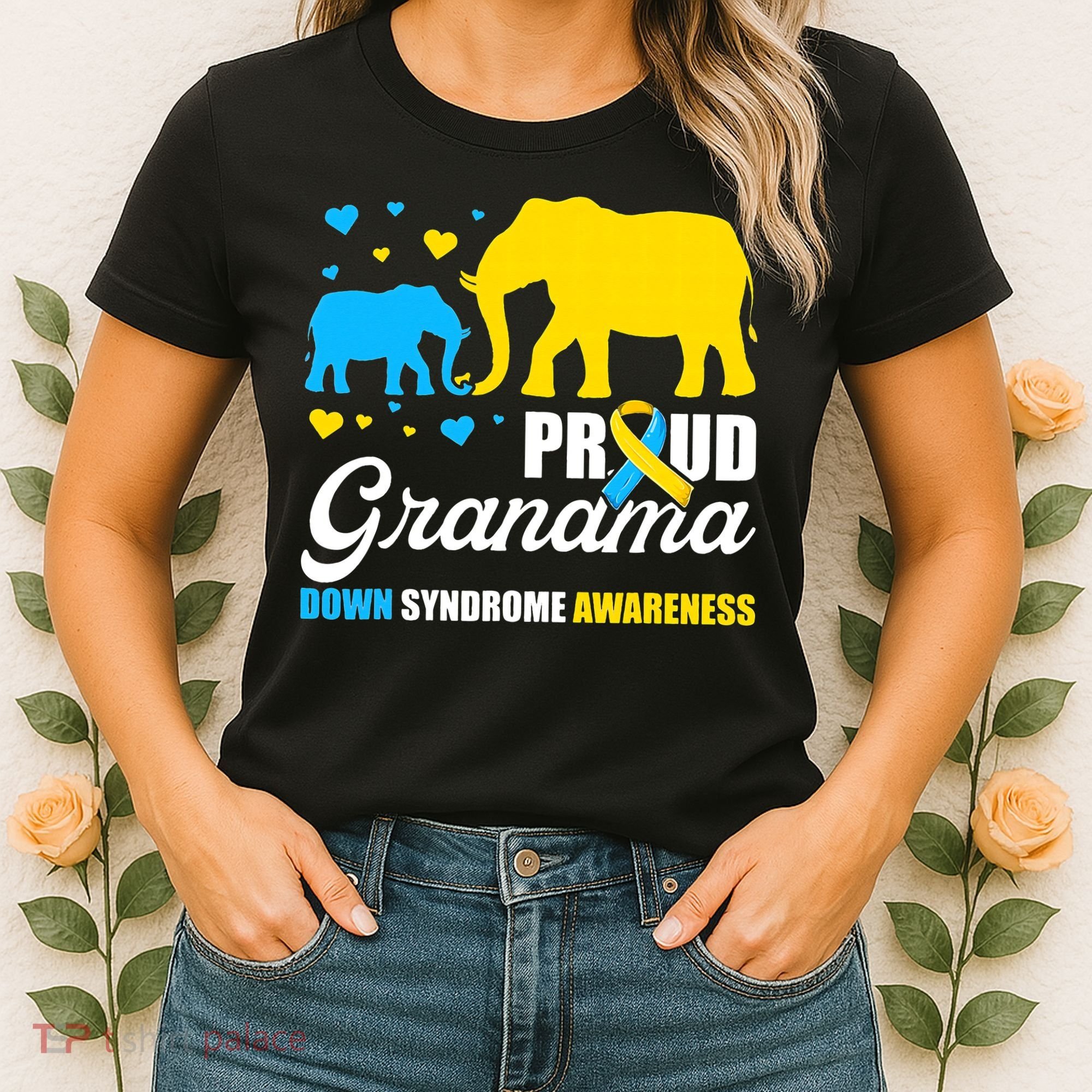 Proud Elephant Grandma Down Syndrome Awareness T21 Women's T-Shirt
