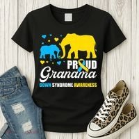 Proud Elephant Grandma Down Syndrome Awareness T21 Women's T-Shirt thumb 3