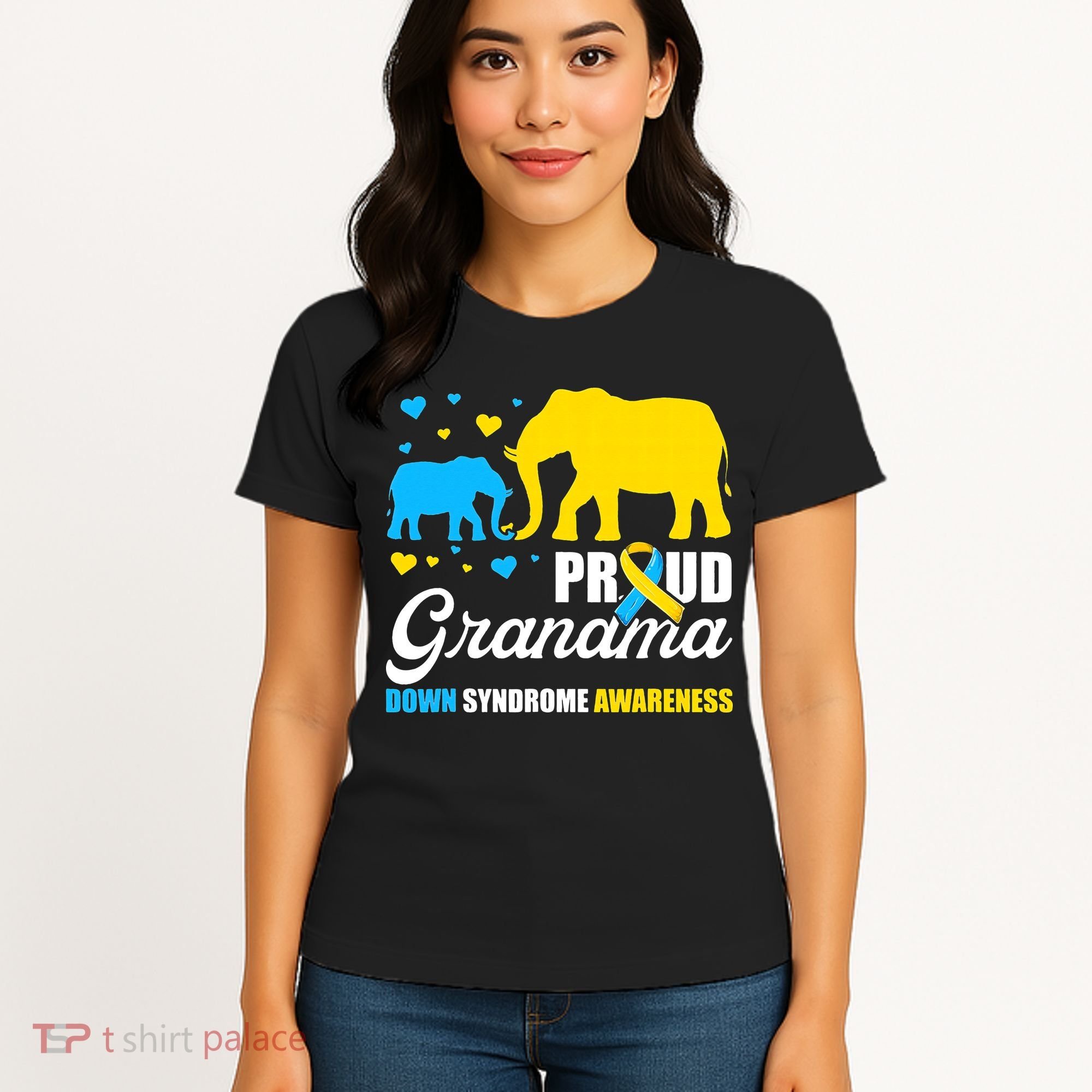 Proud Elephant Grandma Down Syndrome Awareness T21 Women's T-Shirt