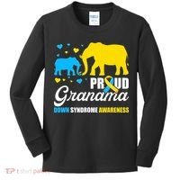 Proud Elephant Grandma Down Syndrome Awareness T21 Kids Long Sleeve Shirt thumb 0