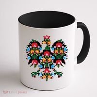 Polish Eagle Gift Poland Wycinanki Emblem, Polish Folk Art Fest Gift Coffee Mug thumb 1