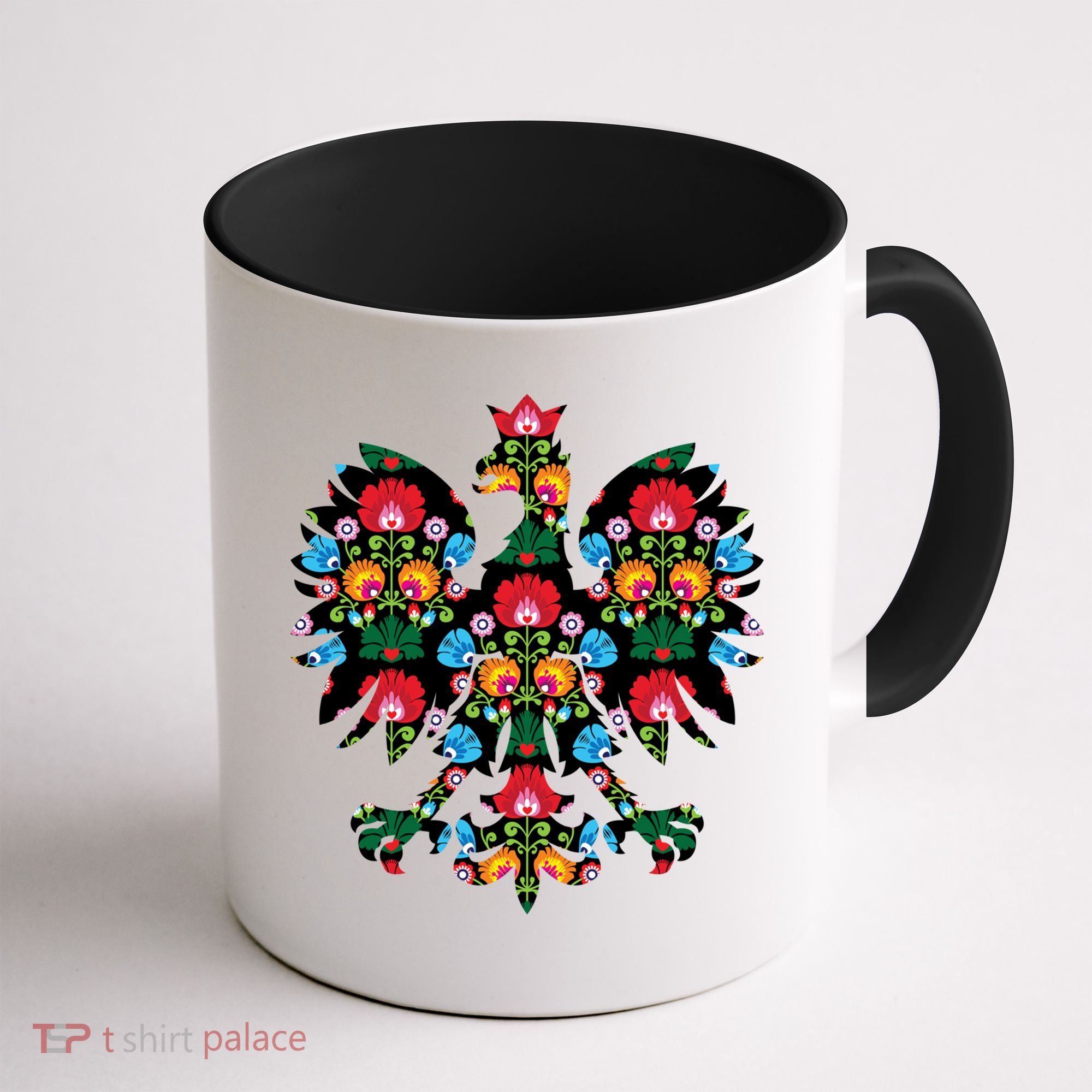 Polish Eagle Gift Poland Wycinanki Emblem, Polish Folk Art Fest Gift Coffee Mug