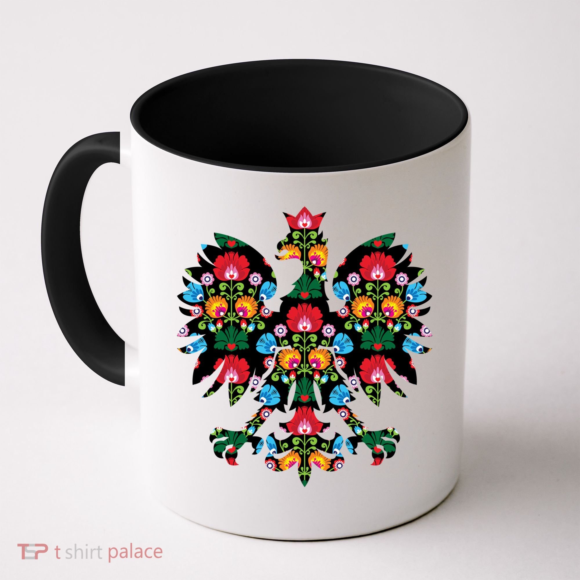 Polish Eagle Gift Poland Wycinanki Emblem, Polish Folk Art Fest Gift Coffee Mug