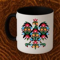 Polish Eagle Gift Poland Wycinanki Emblem, Polish Folk Art Fest Gift Coffee Mug thumb 2