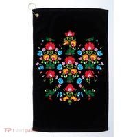 Polish Eagle Gift Poland Wycinanki Emblem, Polish Folk Art Fest Gift Golf Towel thumb 0