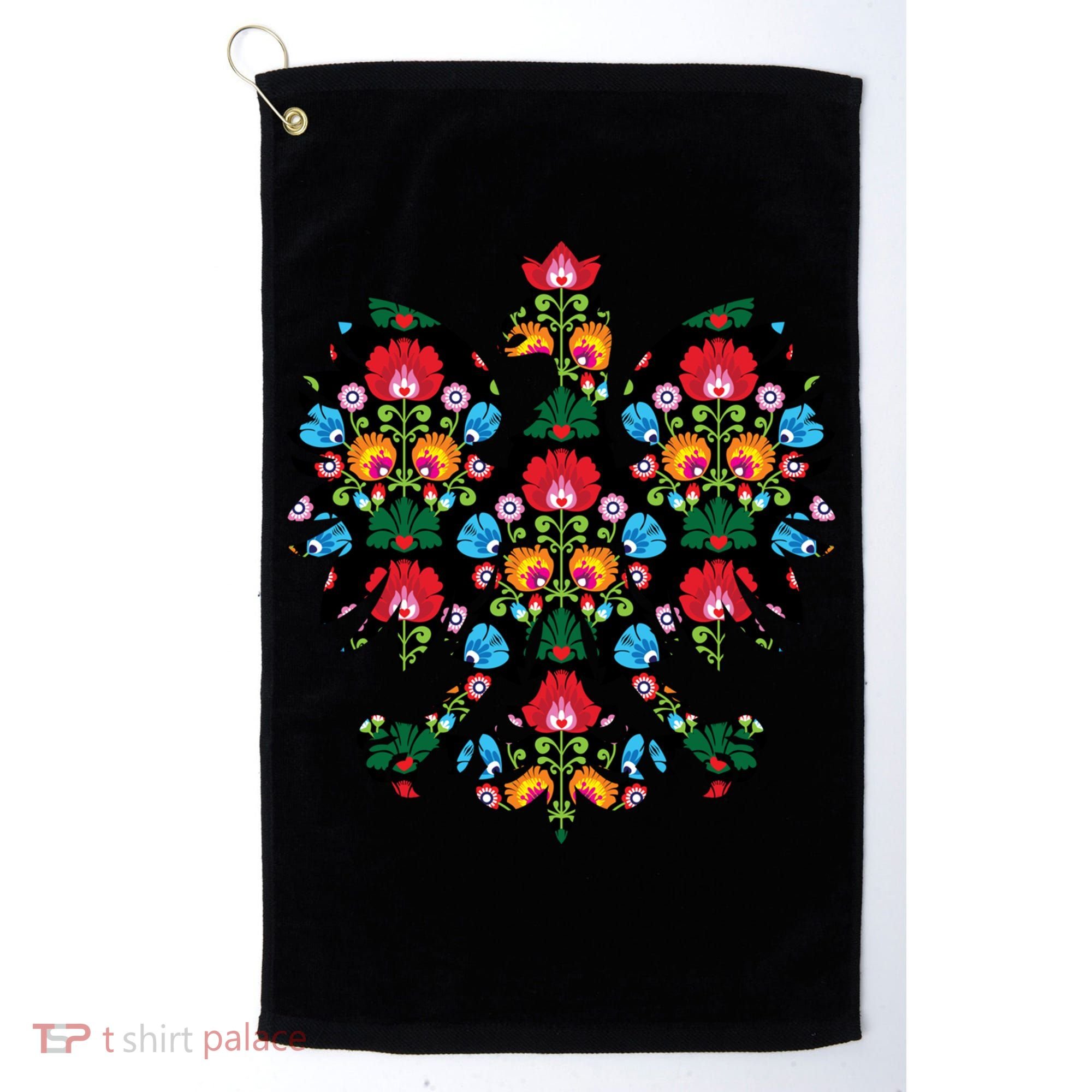 Polish Eagle Gift Poland Wycinanki Emblem, Polish Folk Art Fest Gift Golf Towel