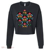 Polish Eagle Gift Poland Wycinanki Emblem, Polish Folk Art Fest Gift Cropped Pullover Crew thumb 0