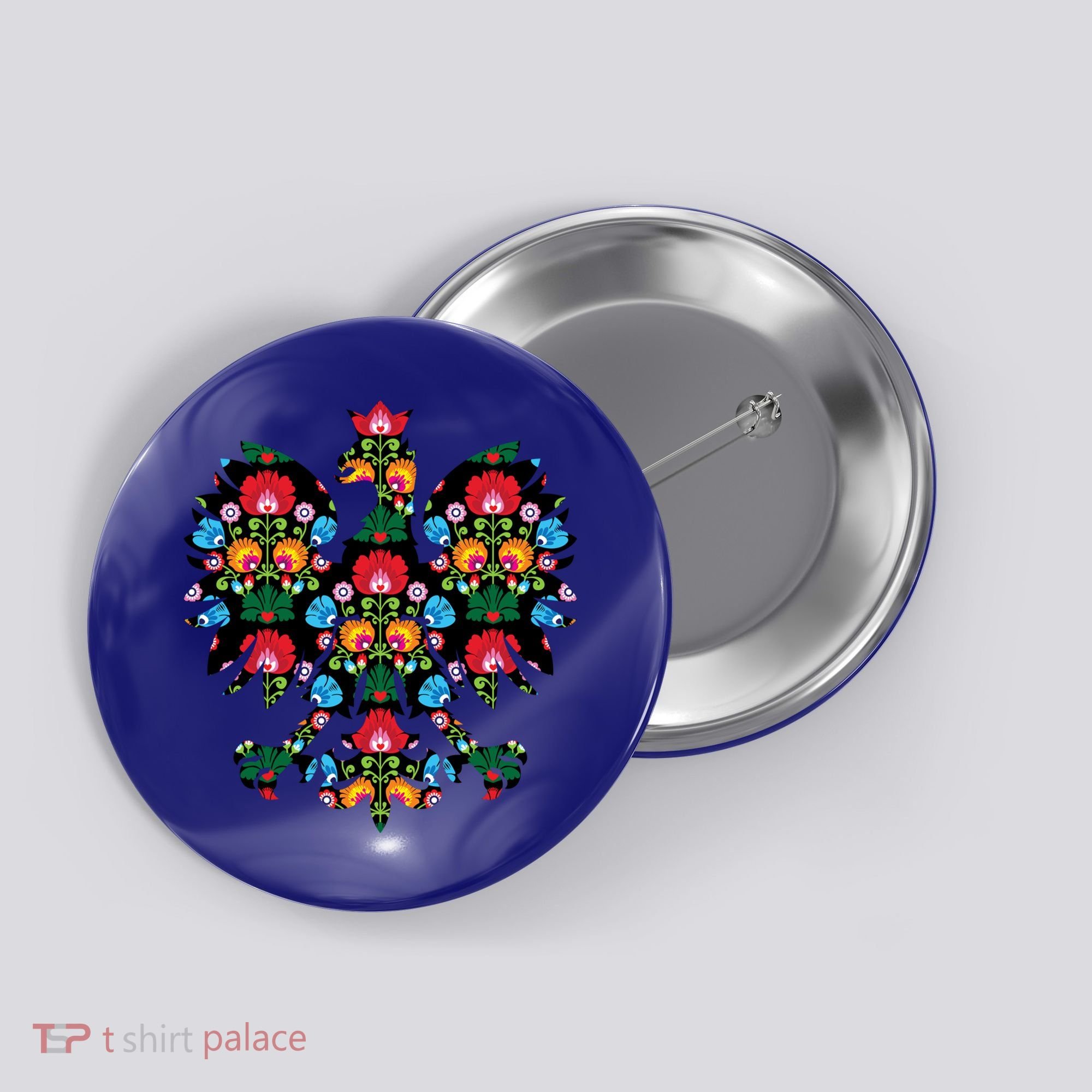 Polish Eagle Gift Poland Wycinanki Emblem, Polish Folk Art Fest Gift Button